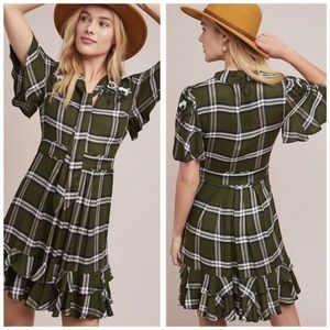 Anthropologie Ranna Gill Olivia Plaid Dress Womens size xs xsmall